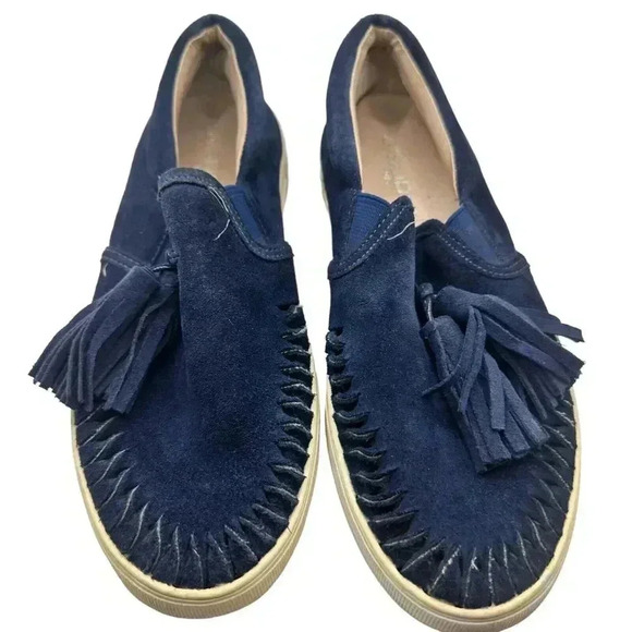 J Slide Shoes‎ J/Slides Aztec Navy Blue Platform Leather Slip-On Sneakers Size 6 - Picture 2 of 10